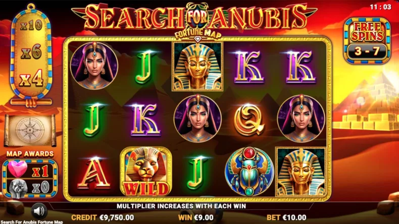 Search for Anubis Fortune Map Free Spins