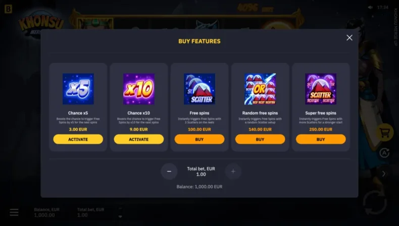 Khonsu Merge Up Buy Features