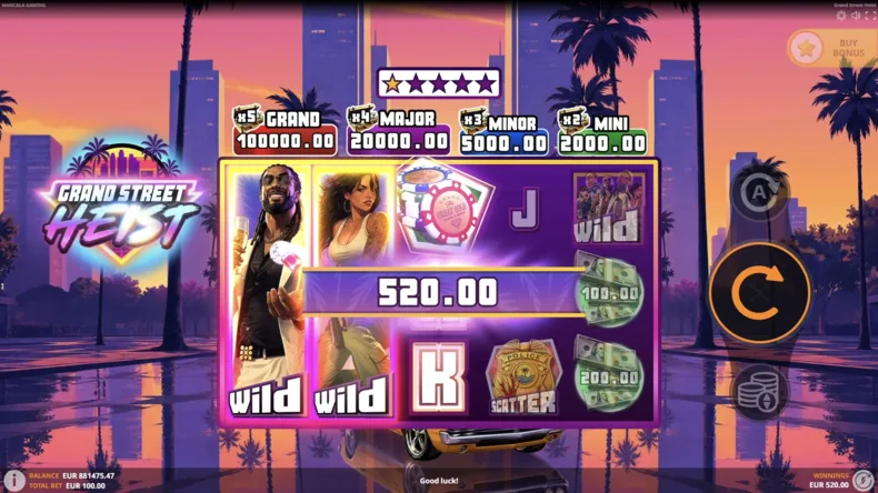Grand Street Heist Expanding Wilds