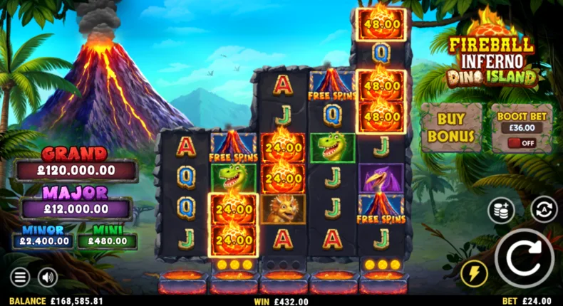 Fireball Inferno Dino Island Scatter Trigger
