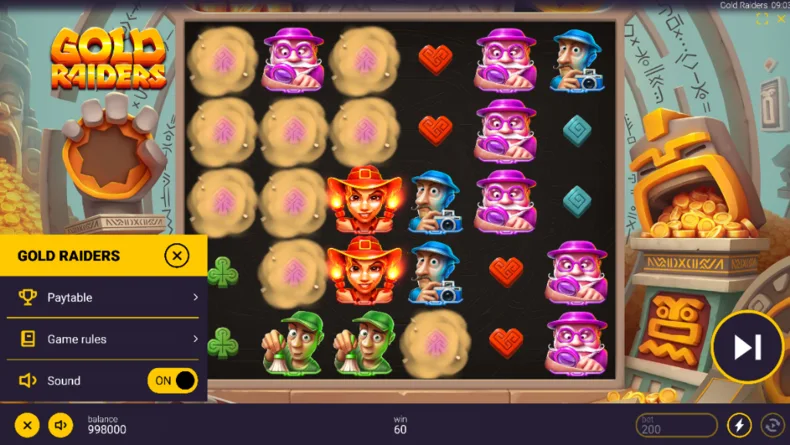 Gold Raiders Cascade Sequence