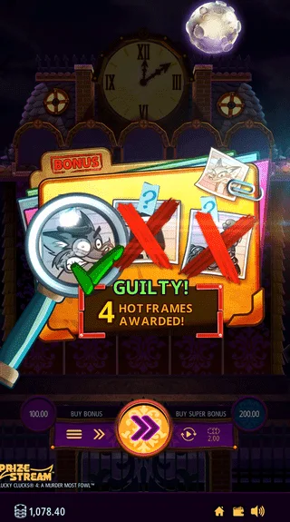 Lucky Clucks 4 Bonus Result