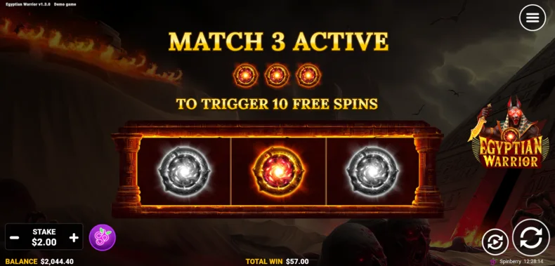 Egyptian Warrior Feature Spin