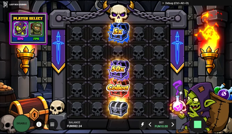 Loot Box Legends RPG Collector Feature