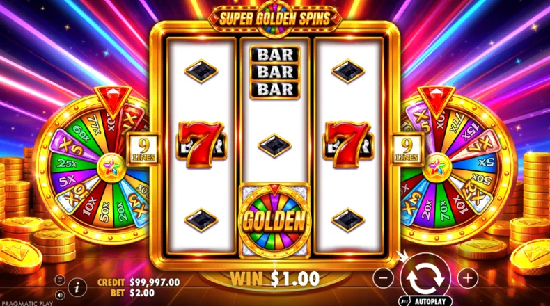 Super Golden Spins Base Gameplay