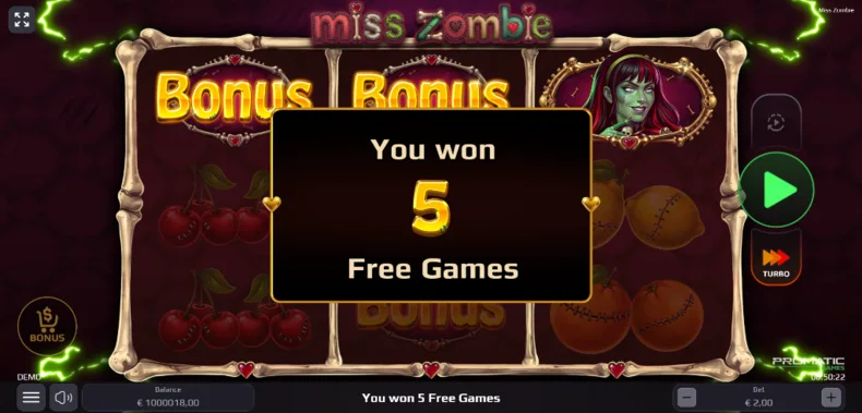 Miss Zombie Free Spins Trigger