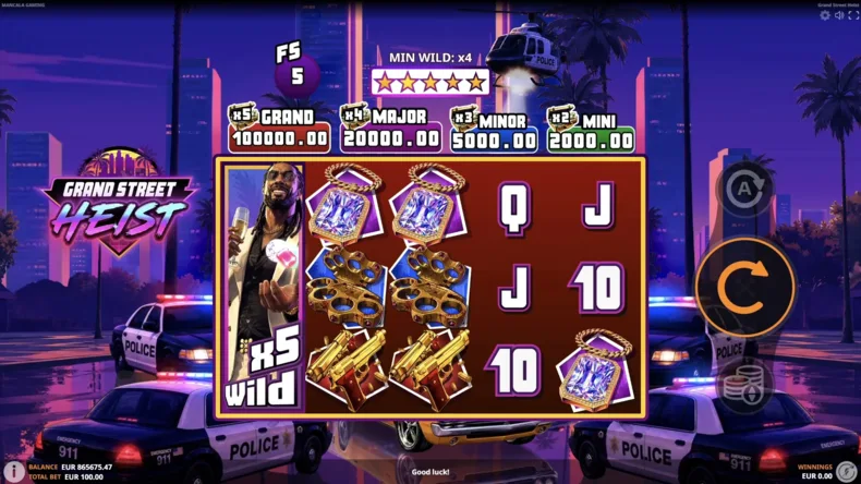 Grand Street Heist Free Spins and Stars Bar